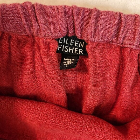 Eileen Fisher Women's Red Irish Linen Wrap Skirt Size S Y2K elegance - Picture 3 of 4